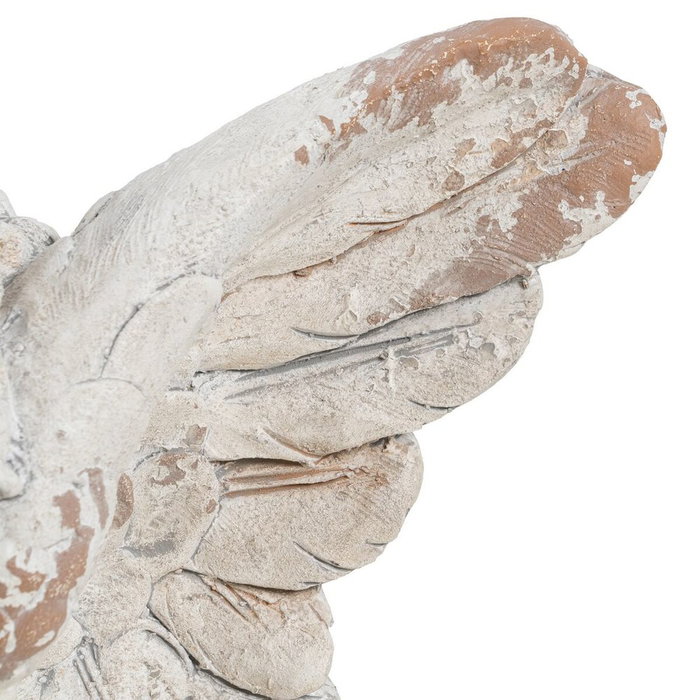 BigBuy Home Sculpture Ange Blanc en Résine et Oxyde de Magnésium 60 x 25 x 68 cm