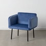 BigBuy Home Fauteuil Tissu Synthétique Bleu Métal