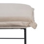 BigBuy Home Pouf en Tissu Synthétique Beige et Métal