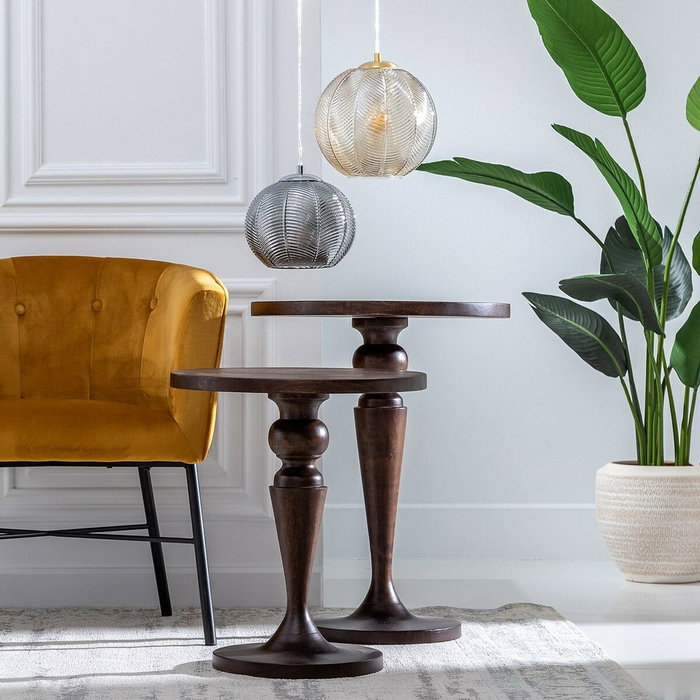 Suspension 20 x 20 x 15,5 cm Verre Argent Fer Ø 20 cm Suspension 20 x 20 x 15,5 cm Verre Argent Fer Ø 20 cm