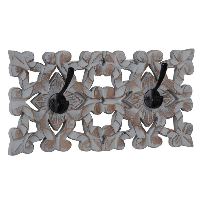 BigBuy Home Portemanteau Mural Gris 30 x 6,25 x 15,25 cm