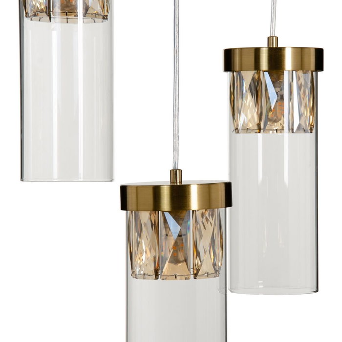 BigBuy Home Suspension Verre Doré Métal 27 cm 31 x 31 x 45 cm BigBuy Home Suspension Verre Doré Métal 27 cm 31 x 31 x 45 cm