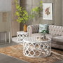 BigBuy Home Table Basse Circulaire Blanche 2 Unités