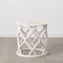 BigBuy Home Table d'appoint Circulaire Blanc Bois MDF 50 x 50 x 52 cm