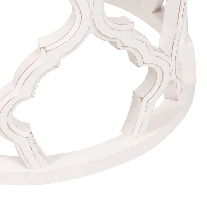 BigBuy Home Table d'appoint Circulaire Blanc Bois MDF 50 x 50 x 52 cm