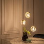 BigBuy Home Suspension Verre Doré et Fer 15 x 15 x 120 cm