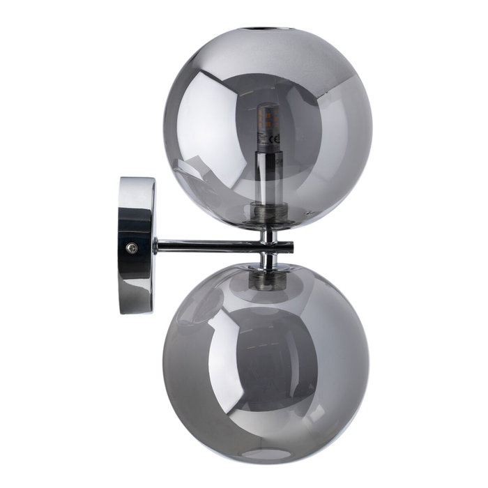 BigBuy Home Applique Murale Verre Argent Fer 21 x 18,5 x 30 cm BigBuy Home Applique Murale Verre Argent Fer 21 x 18,5 x 30 cm