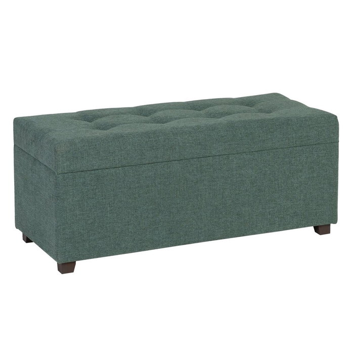 BigBuy Home Coffre Vert en Bois et Tissu Synthétique