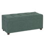 BigBuy Home Coffre Vert en Bois et Tissu Synthétique