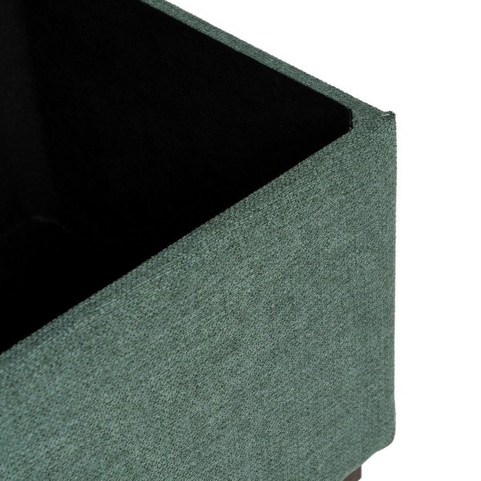 BigBuy Home Coffre Vert en Bois et Tissu Synthétique