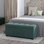 BigBuy Home Coffre Vert en Bois et Tissu Synthétique