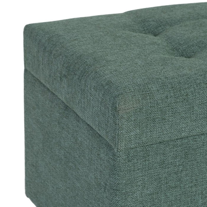 BigBuy Home Coffre Vert en Bois et Tissu Synthétique