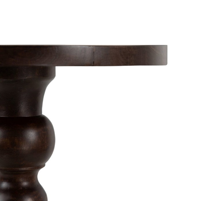 BigBuy Home Table d'appoint circulaire en bois de manguier Marron, 40 x 40 x 90 cm