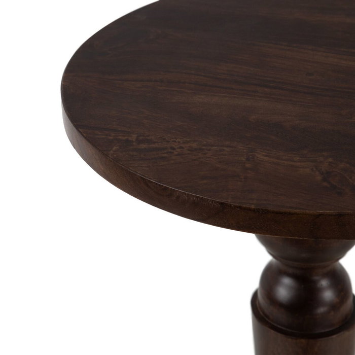 BigBuy Home Table d'appoint circulaire en bois de manguier Marron, 40 x 40 x 90 cm