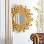 BigBuy Home Miroir mural 114 x 4,5 x 114 cm Verre Doré Bois