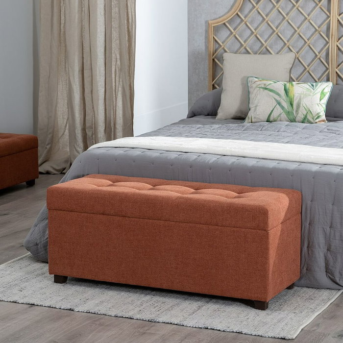 BigBuy Home Coffre Banc Rouge Foncé