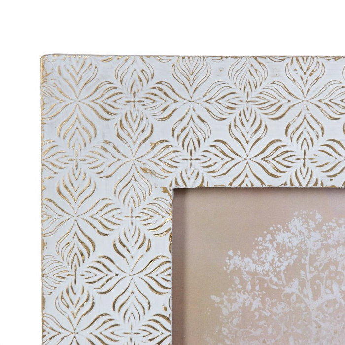 BigBuy Home Cadre Photos Blanc Bois de manguier 23 x 1,5 x 28 cm