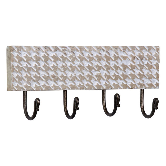 BigBuy Home Portemanteau Mural en Métal et Bois Blanc