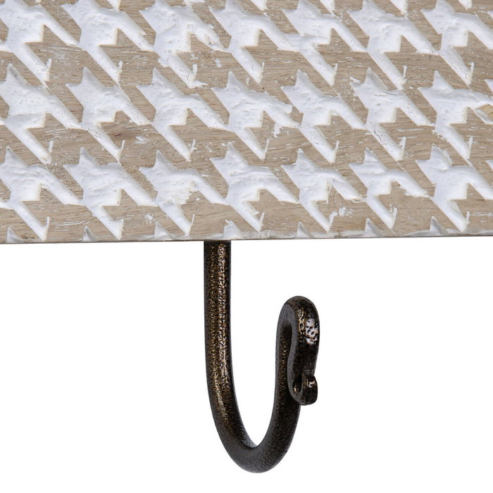 BigBuy Home Portemanteau Mural en Métal et Bois Blanc