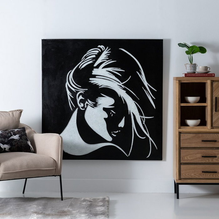 BigBuy Home Toile Visage 120 x 2,8 x 120 cm BigBuy Home Toile Visage 120 x 2,8 x 120 cm