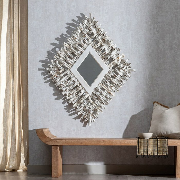 BigBuy Home Miroir mural Blanc 95 x 8 x 115 cm
