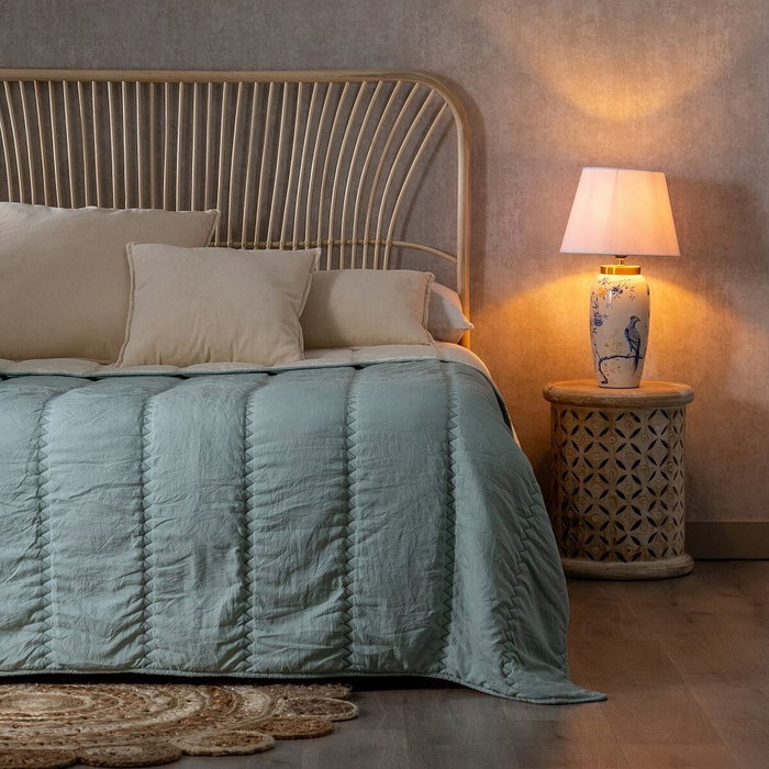 BigBuy Home Couvre-lit Bleu Crème 180 x 260 cm