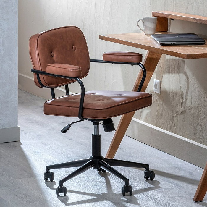 BigBuy Office Chaise de Bureau Camel BigBuy Office Chaise de Bureau Camel