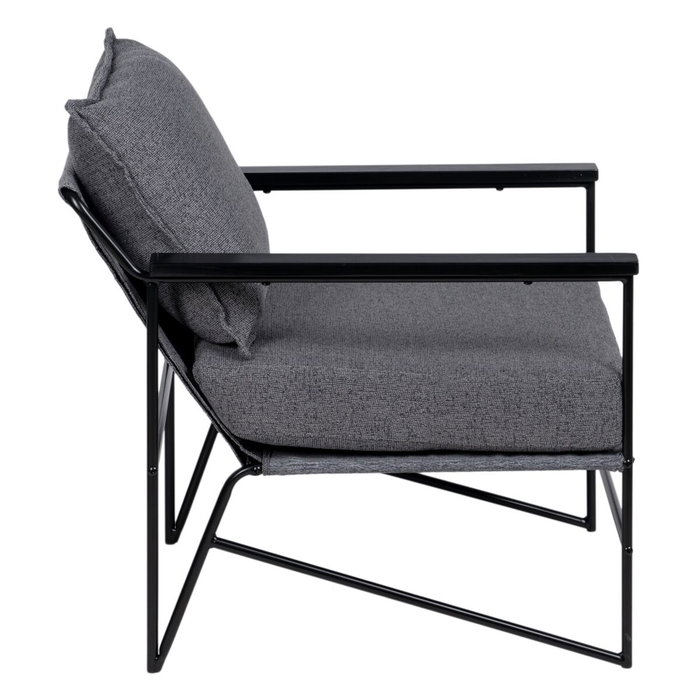 BigBuy Home Fauteuil Gris en Tissu Synthétique et Métal BigBuy Home Fauteuil Gris en Tissu Synthétique et Métal