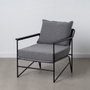 BigBuy Home Fauteuil Gris en Tissu Synthétique et Métal