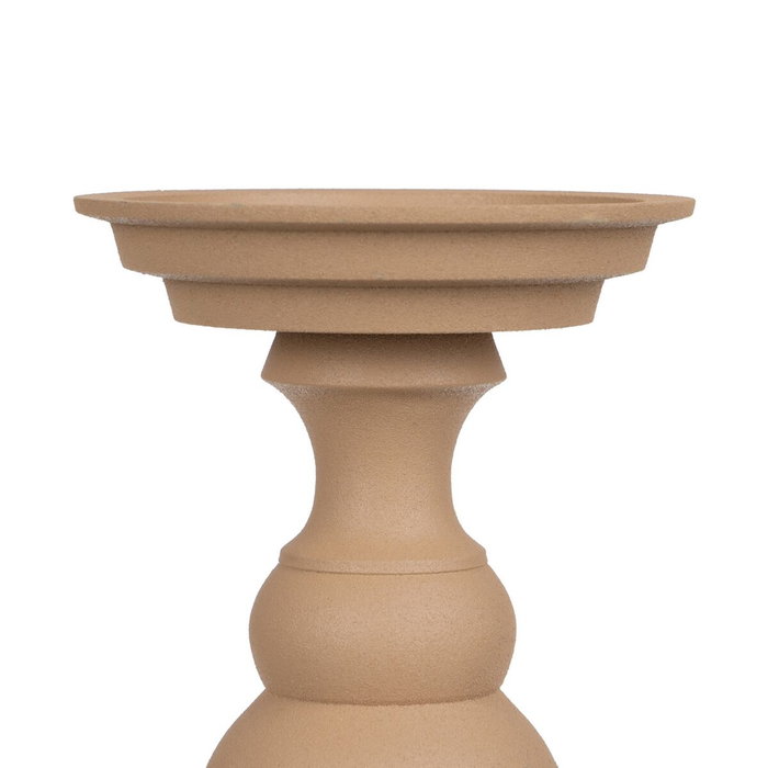 BigBuy Home Bougeoir 15 x 15 x 28 cm Beige Aluminium