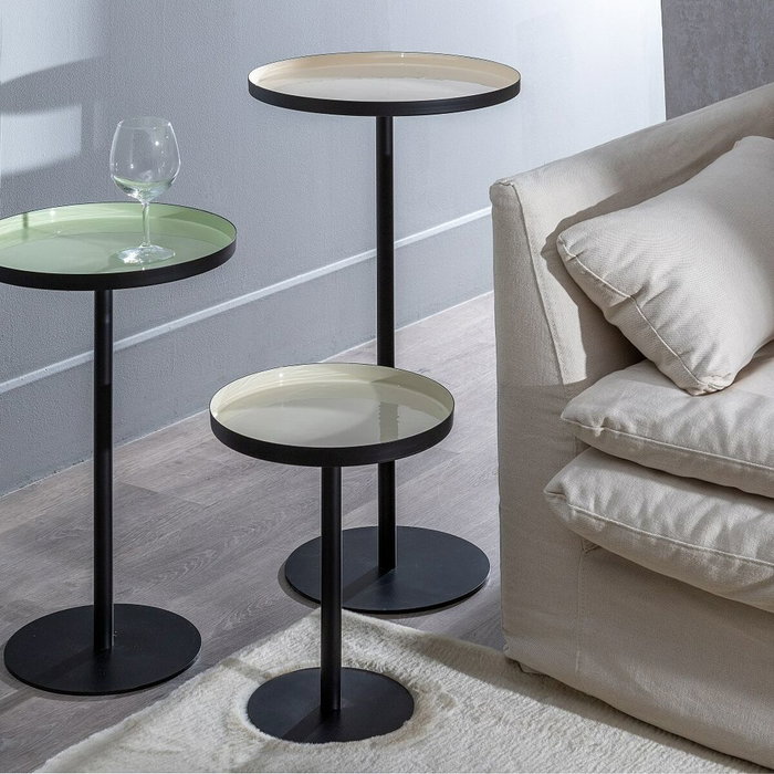 BigBuy Home Table d'appoint circulaire Noir et Vert en Fer BigBuy Home Table d'appoint circulaire Noir et Vert en Fer