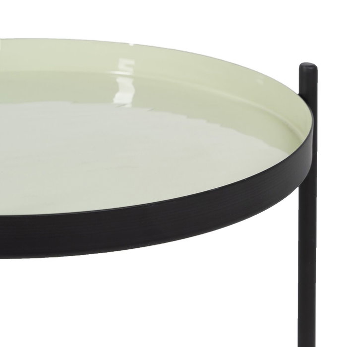 BigBuy Home Table d'appoint circulaire Noir Vert Fer