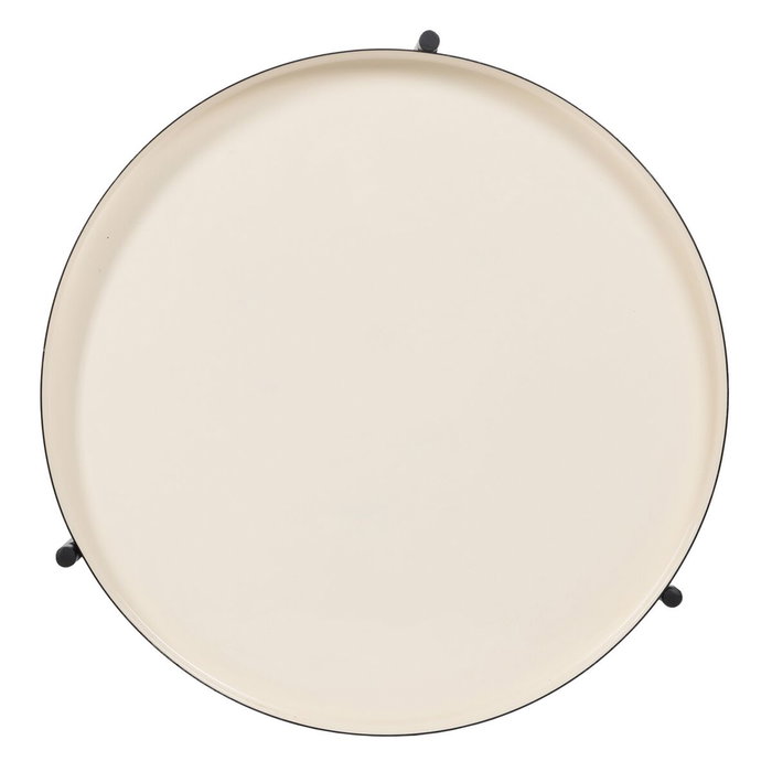 BigBuy Home Table d'appoint circulaire Noir et Crème en Fer BigBuy Home Table d'appoint circulaire Noir et Crème en Fer