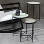 BigBuy Home Table d'appoint circulaire Noir et Crème en Fer