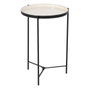 BigBuy Home Table d'appoint circulaire Noir et Crème en Fer