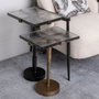 BigBuy Home Table d'appoint Verre Doré Métal