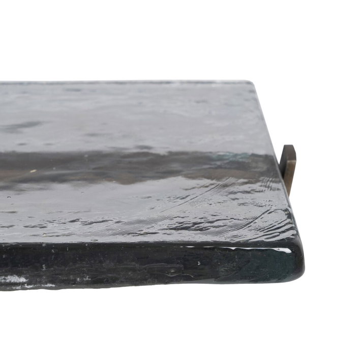 BigBuy Home Table d'appoint Verre Doré Métal BigBuy Home Table d'appoint Verre Doré Métal