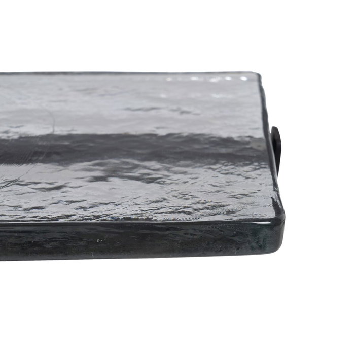 BigBuy Home Table d'appoint en Verre Noir et Métal BigBuy Home Table d'appoint en Verre Noir et Métal