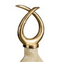 BigBuy Home Vase Verre Doré Métal Blanc 10 x 10 x 53 cm
