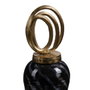 BigBuy Home Vase Verre Noir Doré Métal 15 x 15 x 46 cm