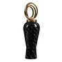 BigBuy Home Vase Verre Noir Doré Métal 15 x 15 x 46 cm