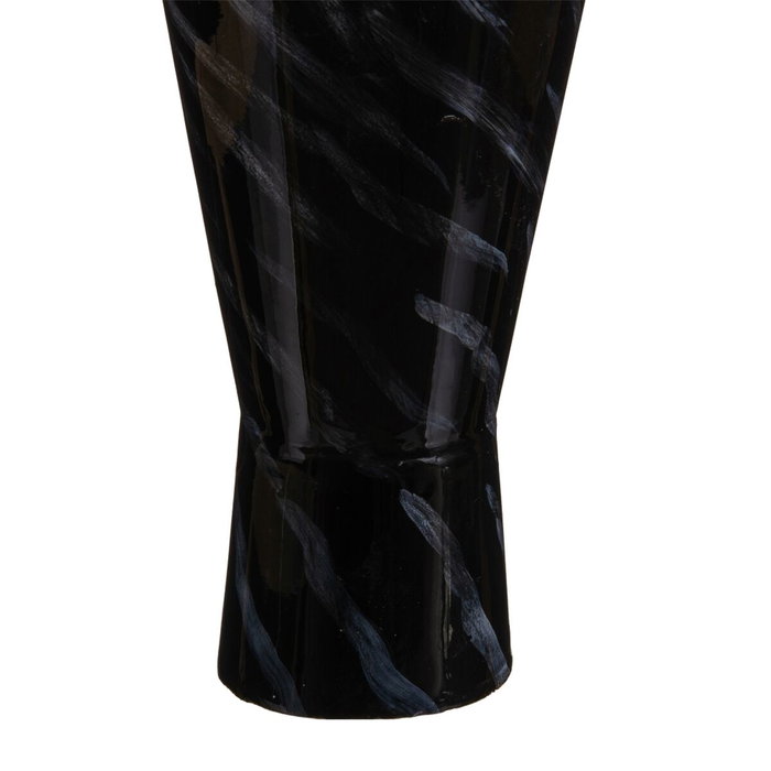 BigBuy Home Vase Verre Noir Doré Métal 15 x 15 x 46 cm