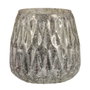 BigBuy Home Bougeoir Verre Gris 11 x 11 x 11 cm
