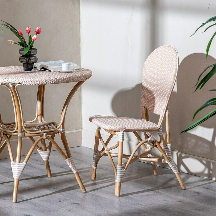 BigBuy Home Chaise de Salle à Manger en Rotin Beige Naturel