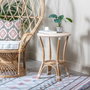 BigBuy Home Table d'appoint ronde en rotin Naturel Beige