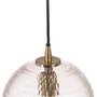 BigBuy Home Suspension Verre Doré Métal 22 x 22 x 32 cm