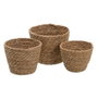 BigBuy Home Lot de 3 paniers Naturel 17 x 17 x 20 cm en fibre naturelle