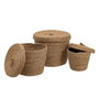 BigBuy Home Panier Multi-usages 3 Pièces Naturel Fibre naturelle
