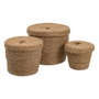 BigBuy Home Panier Multi-usages 3 Pièces Naturel Fibre naturelle
