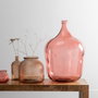 BigBuy Home Bouteille Décorative Rose en verre recyclé